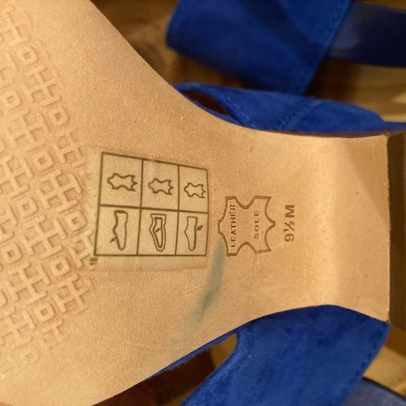 Tory Burch Selby 75mm Block Heel Sandal Silk Suede Size 9.5 Royal Blue 278$ - Picture 15 of 15